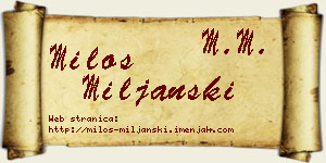 Miloš Miljanski vizit kartica